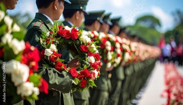Obraz man with flowers