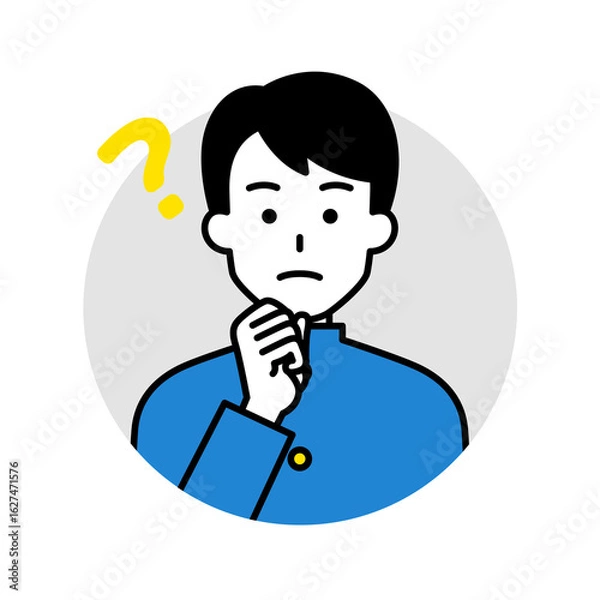 Fototapeta 男子学生のアイコン（考える）