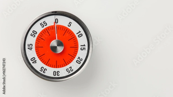 Fototapeta Vintage analog kitchen countdown timer, 60 minutes remaining