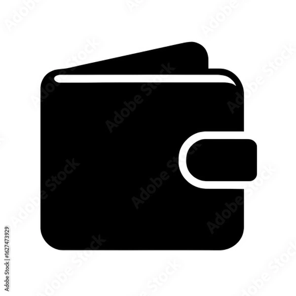 Fototapeta wallet with credit card.
Wallet Icon Silhouette – Black Vector Wallet Symbol Isolated on White Background.