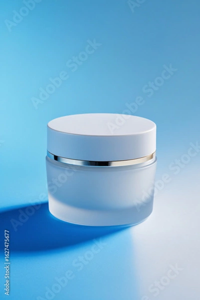 Obraz cosmetic cream on blue background