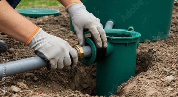 Obraz Installing Septic System Component