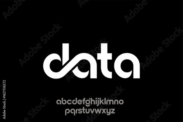 Fototapeta Data logo typography with full lowercase alphabet