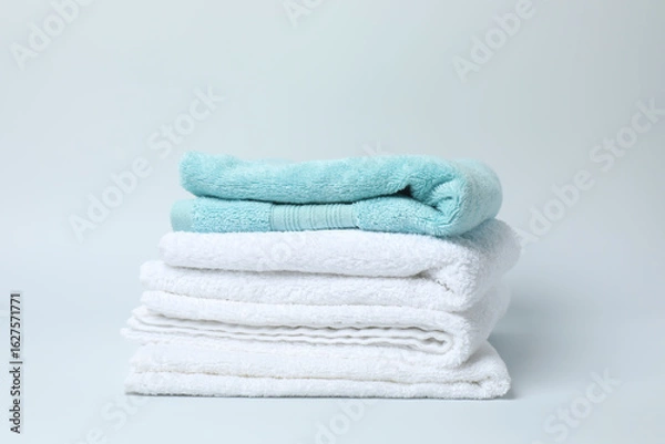 Obraz Bathroom towels on a white background