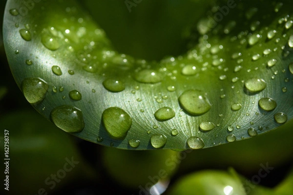 Fototapeta Macro water drops on leaf