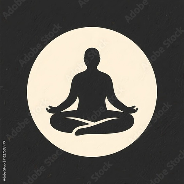 Fototapeta Minimalist Meditation Icon in Lotus Pose
