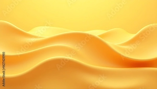 Fototapeta Smooth Yellow Abstract Wave Background – 3D Minimal Fluid Design