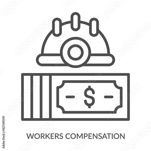 Obraz Worker Compensation Icon Line Style. Design Vector Illustration