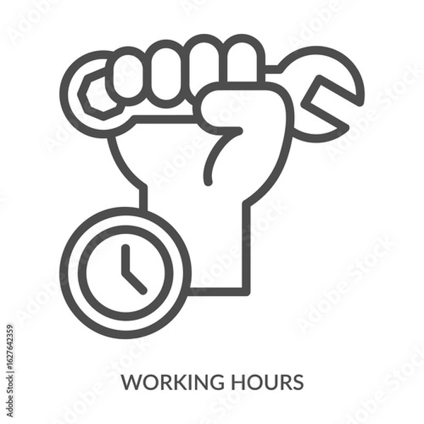 Obraz Worker Hours Icon Line Style. Design Vector Illustration