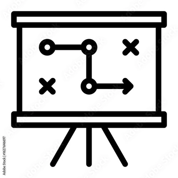 Obraz Tactical Plan Line Icon, Business Execution Strategy