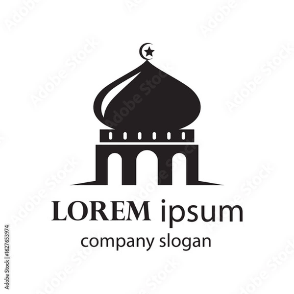 Obraz mosque logo silhouette illustration