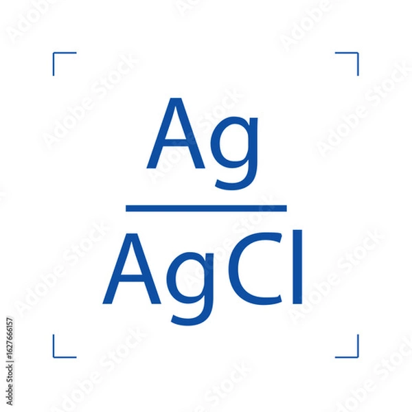 Fototapeta Silver-silver chloride  Electrode sensor element, symbol