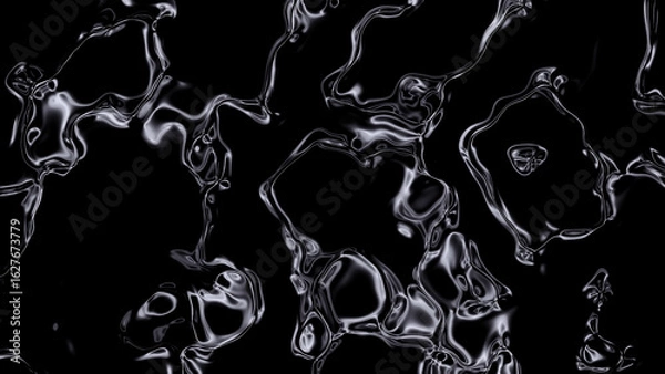 Obraz A reflective liquid chrome metal background.