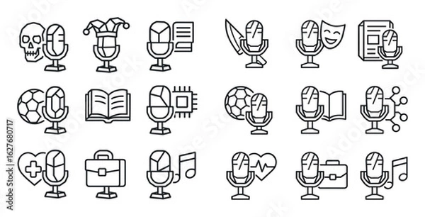 Fototapeta Podcast Genre Icons