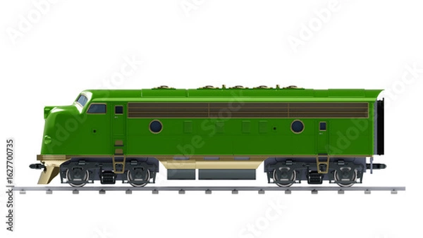 Fototapeta diesel locomotive retro-style side