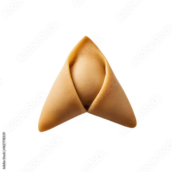 Fototapeta A single fortune cookie on a plain black studio background