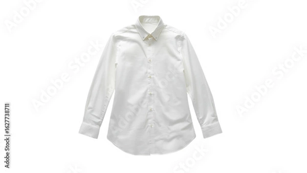 Fototapeta Classic white long-sleeve shirt, perfect for formal or casual occasions, showcasing a timeless design and clean lines.