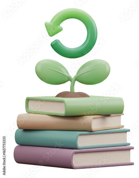 Fototapeta 3d recycle idea icon