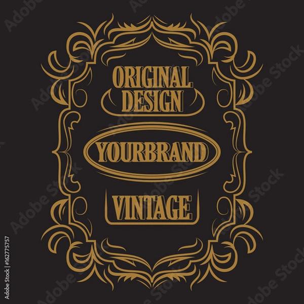 Obraz Antique label, vintage frame design, retro logo.
