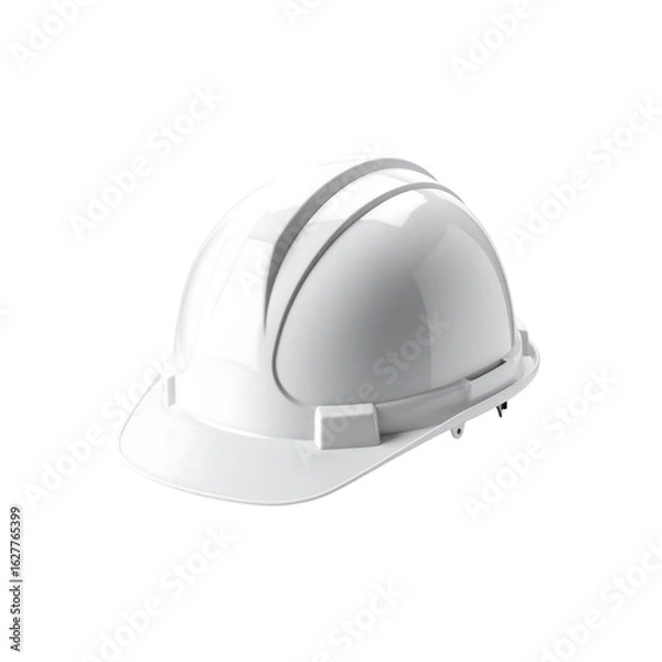 Obraz Clean white protective hard hat, construction gear isolated on transparent background