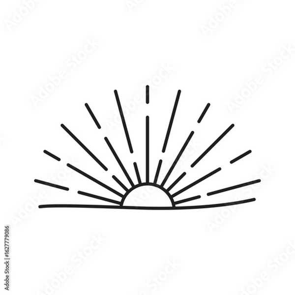 Fototapeta Half circular line abstract firecracker light rays icon