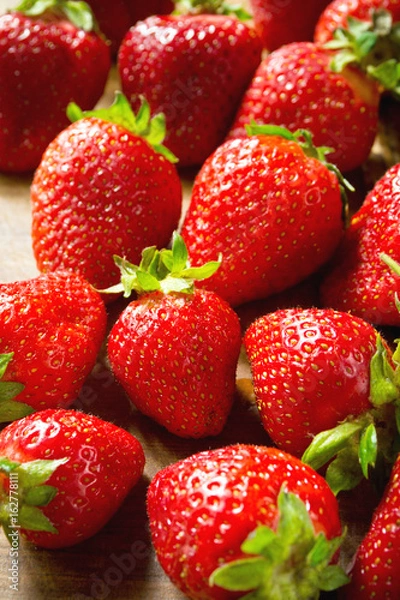 Obraz Fresh red strawberries closeup