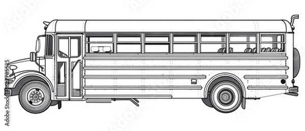 Obraz bus isolated on white background