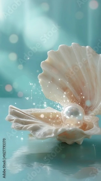 Obraz Pearl in an Open Clam Shell