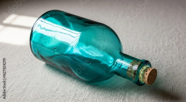 Obraz green bottle with a cork