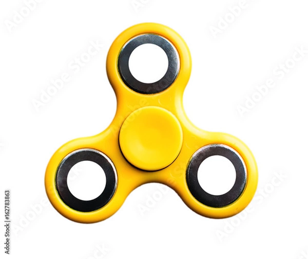 Obraz Yellow Fidget Spinner isolated on white background