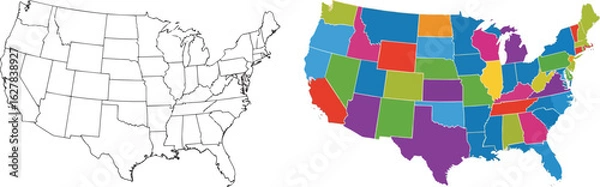 Obraz USA Map Silhouette