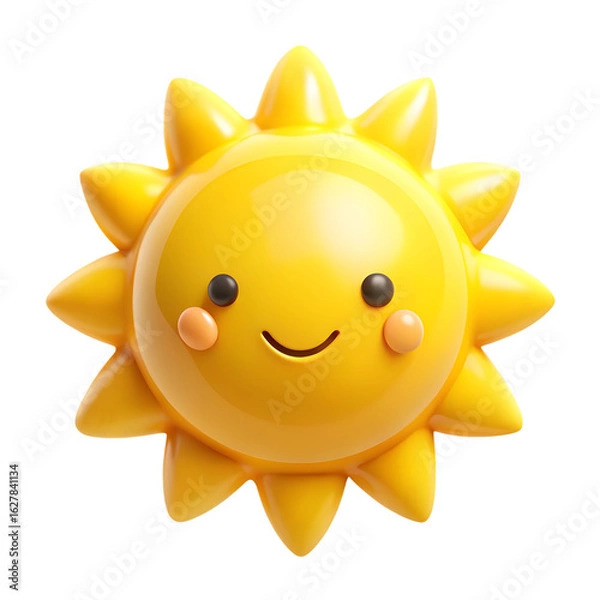 Obraz Cute Smiling Sun Character Art Illustration