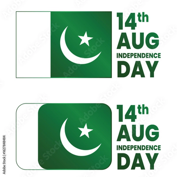 Fototapeta Gradient Style Pakistani Flag Vector Illustration