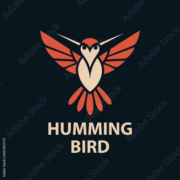 Fototapeta Vector illustration of an abstract hummingbird