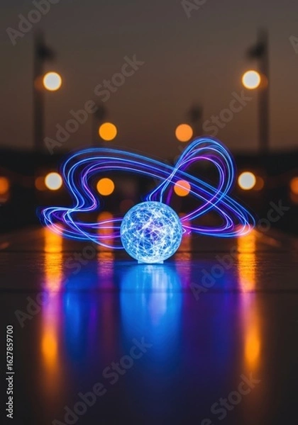 Fototapeta Night sphere light trails