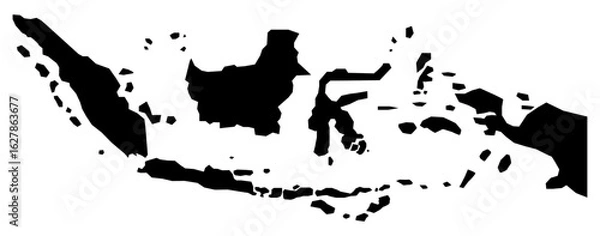 Fototapeta Indonesia map flat vector illustration. DISCLAMER: this is an inaccurate map