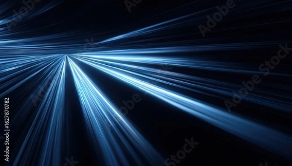 Fototapeta Abstract digital speed lines, radiating from center