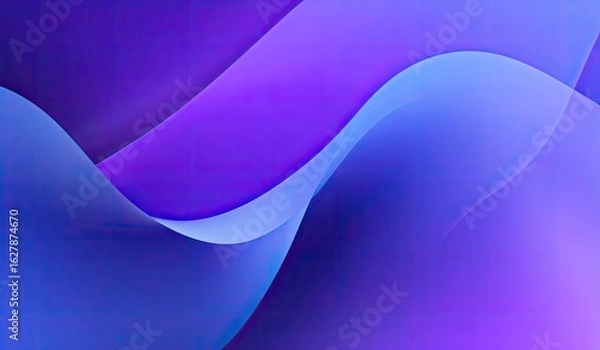Obraz Abstract wavy shapes in vibrant blues and purples.  Smooth flowing lines create a dynamic, soft, and ethereal aesthetic