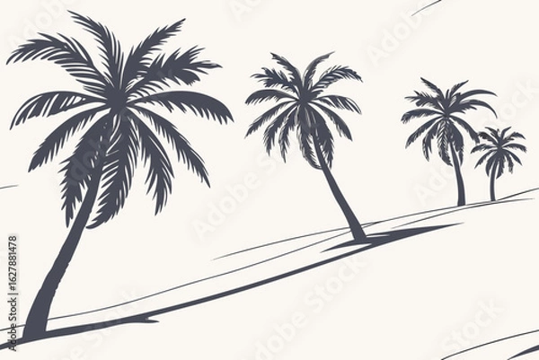 Fototapeta vector illustration of palm trees