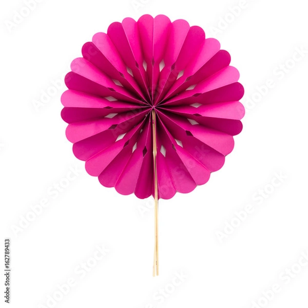 Obraz Decorative paper fan on white background