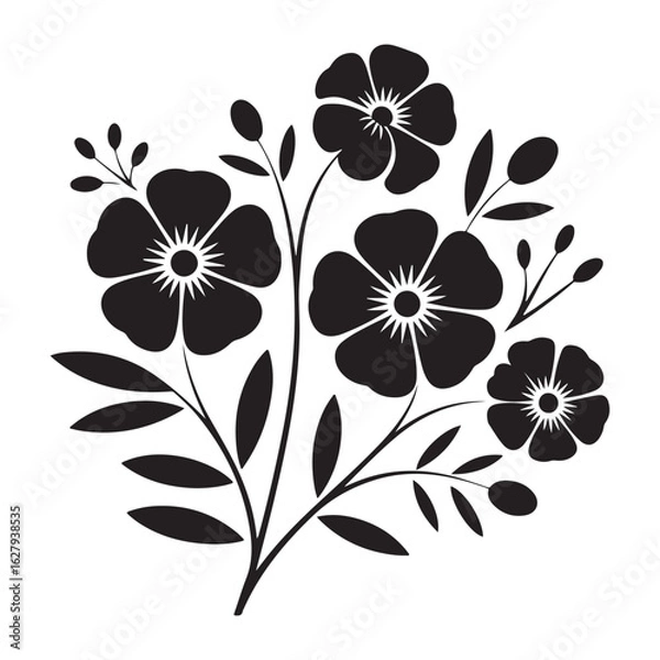 Fototapeta Abstract floral pattern with colorful blossoms and leaves, perfect for spring or summer vector illustration