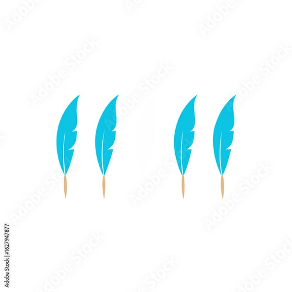 Fototapeta  different floating quill set   