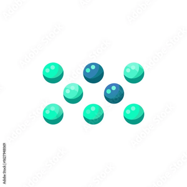 Fototapeta different glow in the dark shell marbles set   