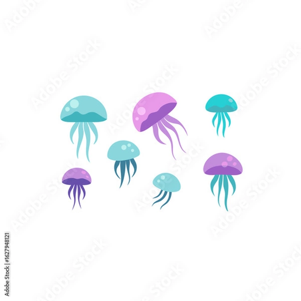 Fototapeta  different jellyfish glider set   
