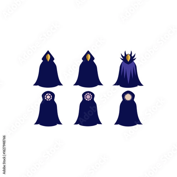 Fototapeta 8 different sea witch cloak set   dark  flowy robe
