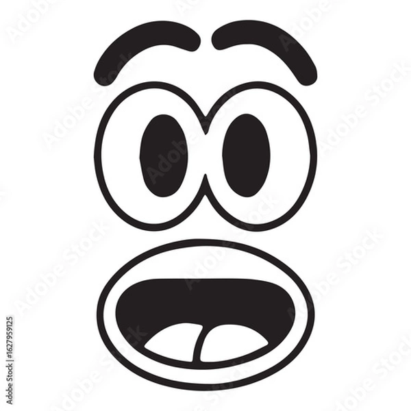 Fototapeta Funny cartoon surprised expression vector