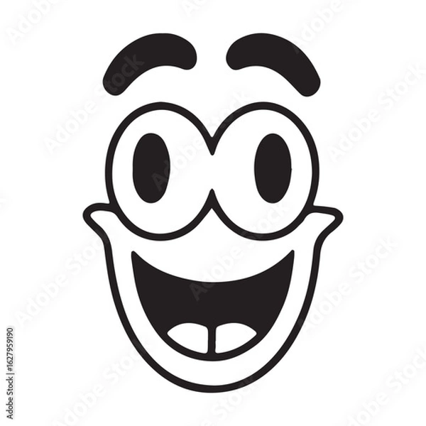Obraz Funny cartoon Smiley face expression illustration