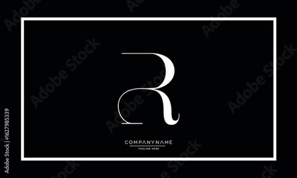 Obraz Alphabet letters R or RR logo monogram