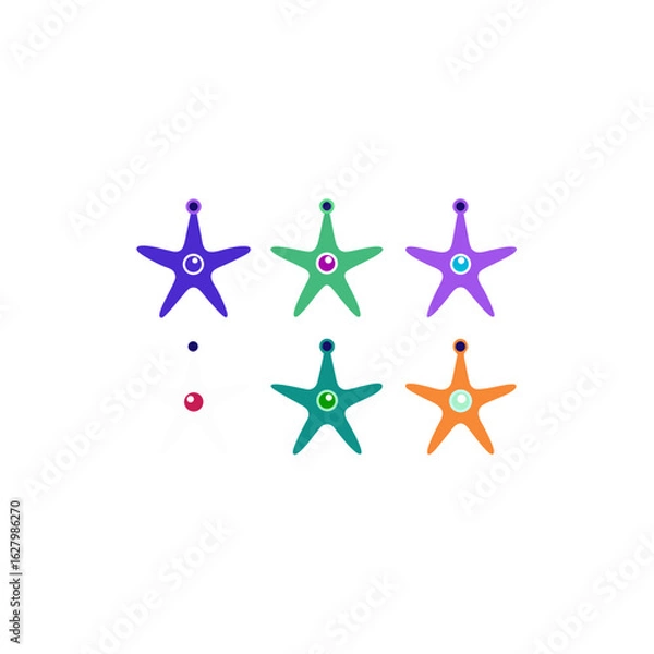 Obraz different starfish pendant set   