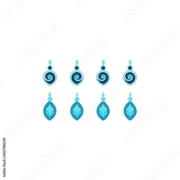 Obraz  different tide crystal earring set   